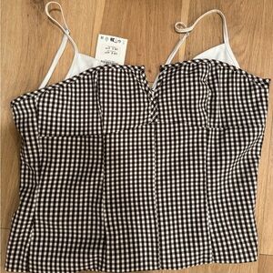 Zara Black and White Bustier Camisole Top